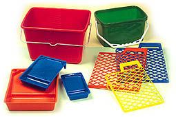 wiadra, kuwety i kratki